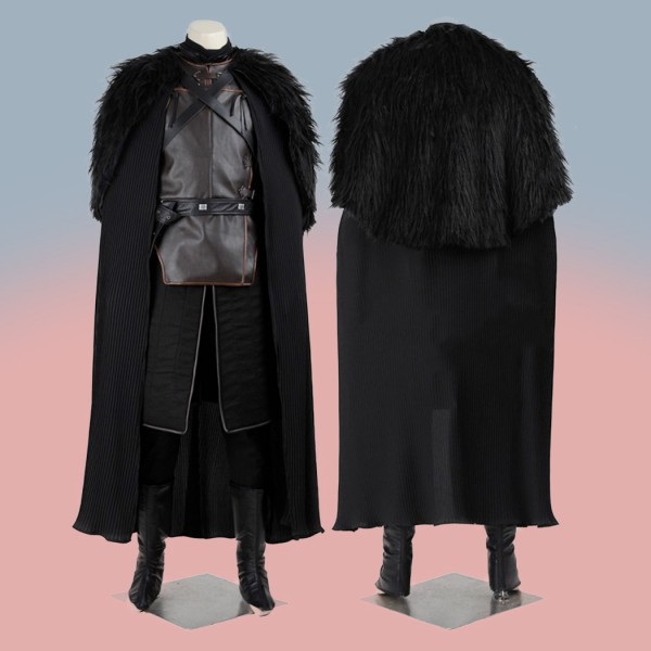 Jon Snow Cosplay Costume House Stark Black Halloween Suit