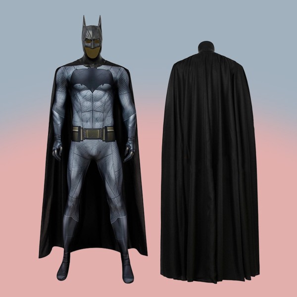 Black Bruce Wayne Cosplay Costumes Bat Printed Jumpsuit