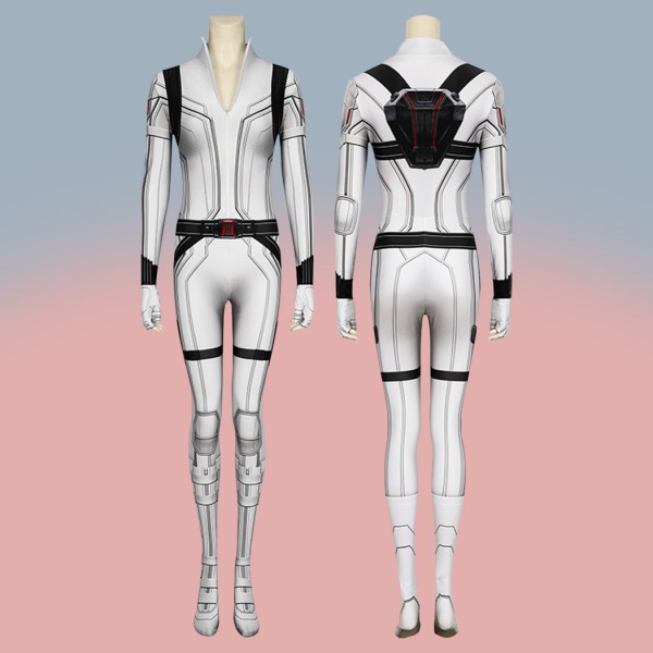 2020 Movie Black Widow Costumes Natasha Romanoff White Jumpsuit