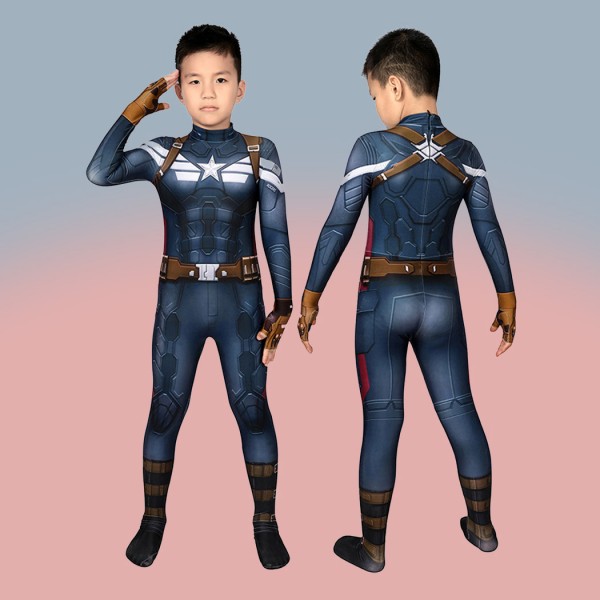 Captain America The Winter Soldier Suit Steve Rogers Jumpsuit for Kids