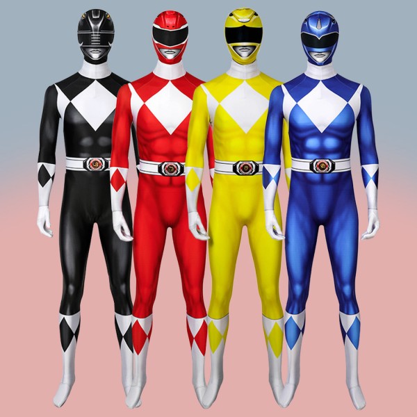 Power Rangers Jumpsuit Mighty Morphin Power Rangers Costumes for Adult