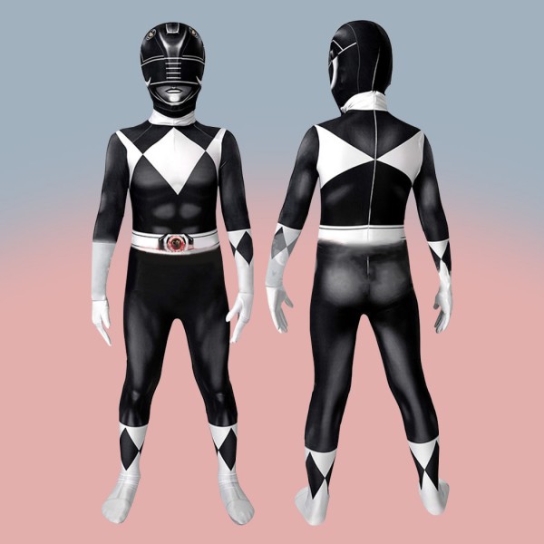 Kids Mighty Morphin Power Rangers Costume Black Rangers Suit