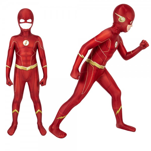 Children Barry Allen Red Bodysuit The Flash Cosplay Costumes
