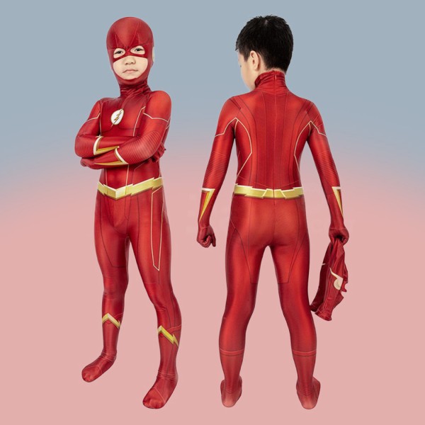 Children Barry Allen Bodysuit Red TF Cosplay Costumes