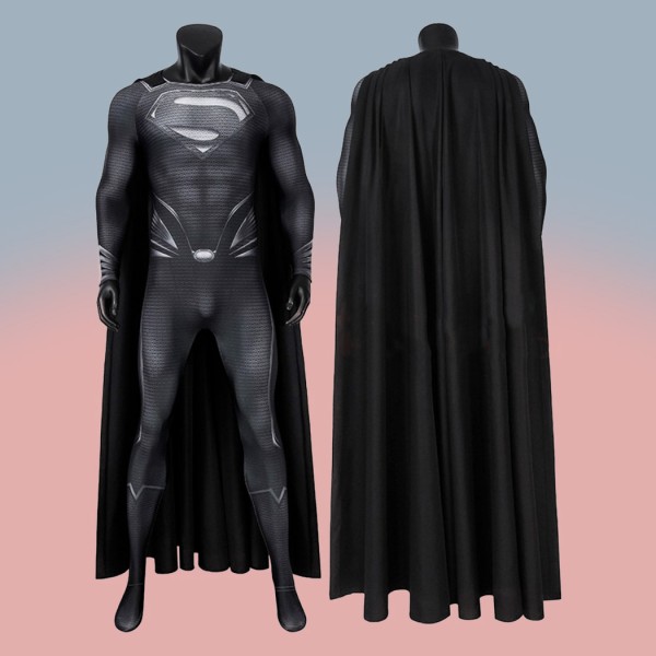 Black Clark Kent Jumpsuit Cosplay Costume Steel Man Suit