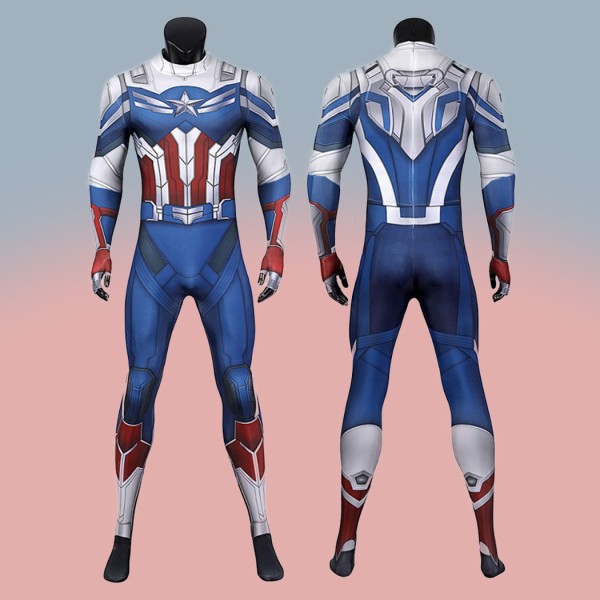 Adult Captain America Sam Wilson Jumpsuit New The Falcon and the Winter Soldier Costumes