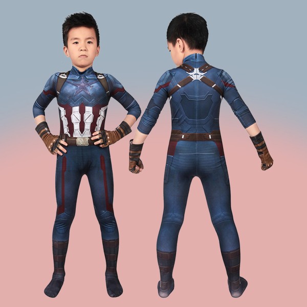 Kids Captain America Suit Avengers Infinity War Steve Rogers Costumes