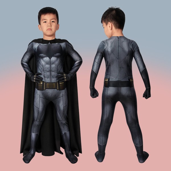 Bat Kids Cosplay Suit Bruce Wayne Black Polyester Jumpsuit